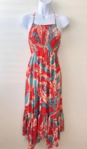 Free People Women's Heat Wave Printed Maxi Dress Sz S Floral Summer Boho Smocked - Picture 1 of 7