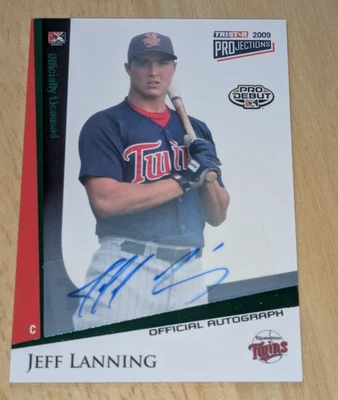 Autógrafos Jeff Lanning Minnesota Twins 2009 TRISTAR PROJECTIONS VERDE #'ed/50 Foto 1 de 3
