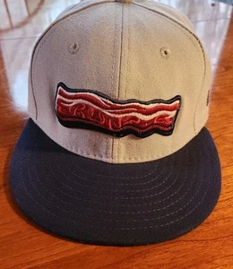 Lehigh Valley Iron Pigs Hat New Era 59FIFTY 7 1/4 Bacon Minor League MiLB Cap - Picture 1 of 9