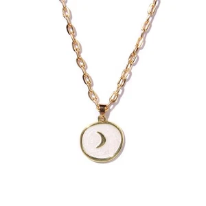 NEW Moon Coin Necklace Gold Moon Coin Minimalist jewelry | SAME DAY SHIP - Picture 1 of 2