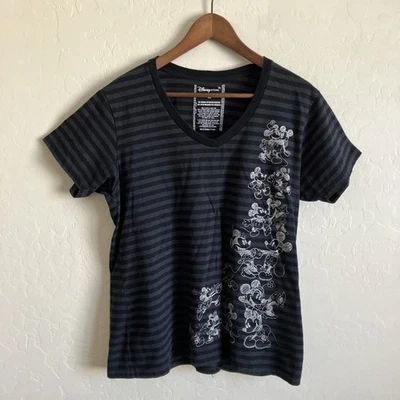 Top Disney Minnie Mickey Mouse Mujer XL Camisa Negra Mezcla Algodón Orgánico DEFECTUOSO Foto 1 de 4