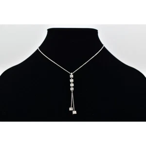 Christian Dior Vintage Blocco Logo Collana Ciondolo Nappa CD Argento Firmato BinBJ - Foto 1 di 12