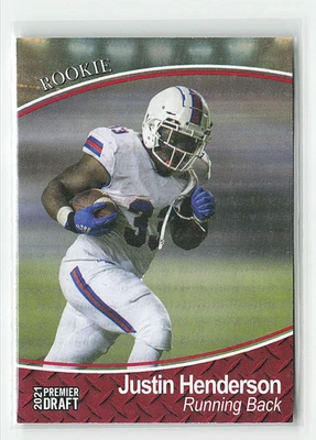 2021 SAGE Football Premier Draft Justin Henderson Red #87 - Image 1 of 2