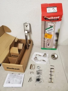 *OHNE VERRIEGELUNG* Kwikset Prescott Satin Nickel nur Türgriffset, Tustin Türgriff - Bild 1 von 11