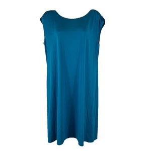 Chico's Dress Women's Size 2 US Large Knee Length Sleeveless Blue Shift Sundress - Picture 1 of 10