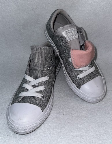 Scarpe Converse Ragazze Giovani All Star Basse Grigio Rosa Tg 1