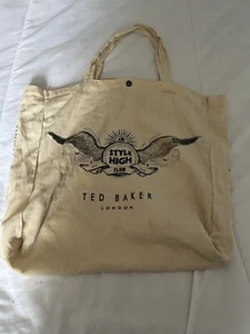 Ted Baker Cream Canvas Large Tote Bag Very Good Condition - Picture 1 of 5