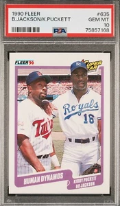1990 Fleer โ Human Dynamos โ Bo Jackson & Kirby Puckett โ ๐ MINT PSA 10 โ pop93 - Picture 1 of 3