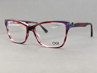 Monturas para gafas de gato OGI Evolution 9234 2148: rojo rubí azul verdadero 53-16-140 Foto 1 de 4