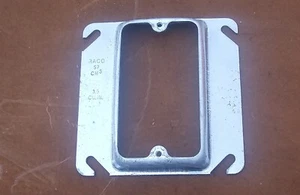 Cubierta de caja de acero cuadrado Raco de 1 banda para dispositivo de cableado único - Imagen 1 de 2