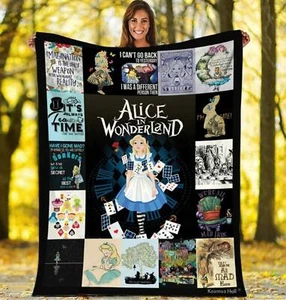 Alice In Wonderland 50s Film Fleece Blanket Gift for Kid, Adult, Film Fan - Picture 1 of 1