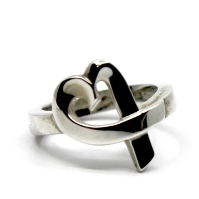 Кольцо с открытым сердцем Tiffany & Co Paloma Picasso из чистого серебра размер 4,5 - Изображение 1 из 4