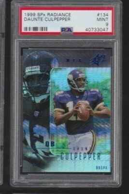 1999 UPPER DECK SPx RADIANCE FOIL ROOKIE #134 DAUNTE CULPEPPER SP/100 PSA 9 MINT - Image 1 of 2
