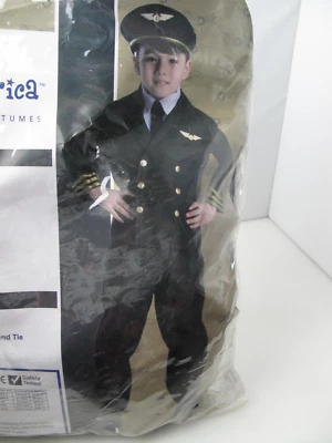 Dress Up America Pilot Costume for Kids Airline Captain Uniform Boy Size M - Image 1 of 4