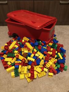 Lego Duplo Fire Truck 2583 Wheeled Storage Container 13+lbs Lot Bricks & Trains
