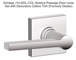 (LOT OF 5) Schlage J10-SOL-COL Solstice Passage Door Lever Set Handle - Chrome - Picture 1 of 1