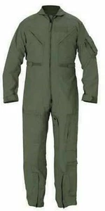 Flight Suit Nomex Coveralls Sage Green CWU-27P -With Rank- Standard USGI - Used - Picture 1 of 2