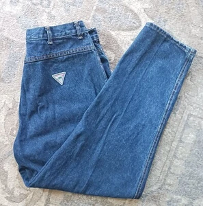 Palmetto Mom Jeans High Rise Vintage 33" Dark Wash Tapered Rider Western 90s 70s - Picture 1 of 12