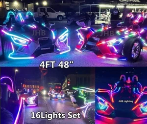 4FT 48" x16PCS RemoteAPP Chasing Flowing LED Strips Lights for Polaris Slingshot - Picture 1 of 14