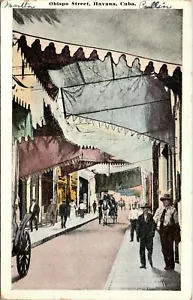 HAVANNA HABANA KUBA OBISPO STRASSE ALT 1920 POSTKARTE ANSICHT - Bild 1 von 2