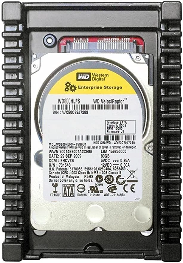 Hard Drive WD VelociRaptor WD800HLFS 80GB 10000RPM 16MB SATA II 3.5" Inch - Image 1 of 2