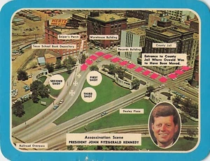 Vintage 1963 3 Shots Fired John F Kennedy Assassination Site Dallas TX Postcard - Picture 1 of 2