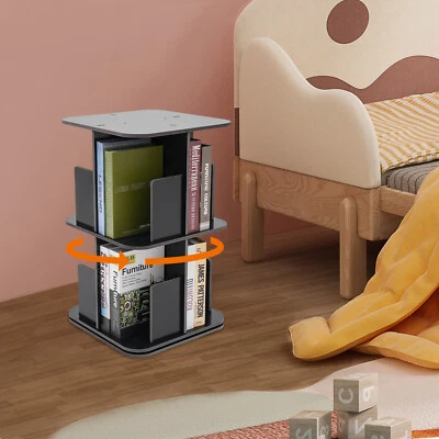 Estantería giratoria de 2 niveles 360 estantería de almacenamiento independiente estante de exhibición Foto 1 de 4