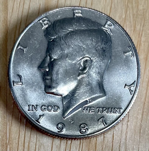 1987P John F Kennedy Half Dollar Coin Circulated *Free Shipping* Cover