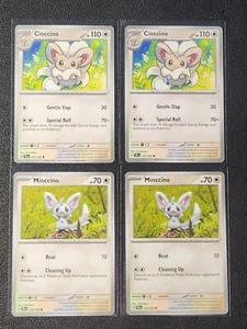 2x Cinccino 137/162 & 2x Minccino 136/162 Pokemon card SV Temporal Forces NM - Picture 1 of 1
