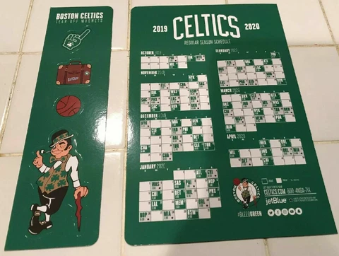 2019-2020 Boston Celtics Magnet Calendar; Lucky Mascot Cover