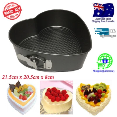 NEW Heart Shape Cake Tin Baking Pan Loose Base Springform  21.5cm x 20.5cm x 8cm - image 1 of 4
