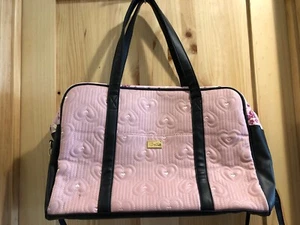 Betsey Johnson Pink Hearts Quilted Weekender Tote - Picture 1 of 9