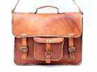 Men's Real Tan Leather Vintage Brown Messenger Shoulder Laptop Bag Briefcase.