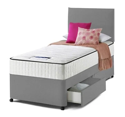 Single Divan Bed Set 3FT Drawer Option With Mattress for Kids Adults & Children - Image 1 of 4