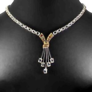 Unheated Oval Aquamarine 6x4mm Sapphire Diamond Cut 925 Sterling Silver Necklace
