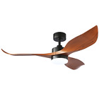 POLLOR 52? Large Ceiling Fan in Wood Effect with Dimmable LED Light & Remote