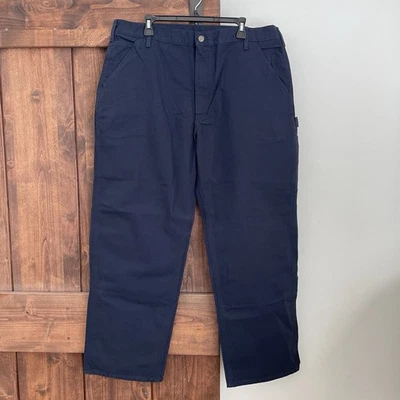 НОВЫЕ мужские брюки Carhartt 40x32 Washed Duck Work Dungaree Fit холщовые темно-синие - Изображение 1 из 4