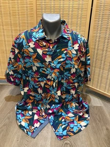 Tommy Bahama Hawaiian Button Up Shirt Tortola Silk Colorful Fuego XL (H450) - Picture 1 of 10