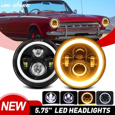 Faros LED redondos de 7 pulgadas de punto alto haz sellado 2 piezas para Dodge Dart 1964-1976 Foto 1 de 4