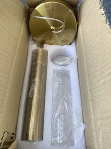 Single Gold Linear LED Pendant Light, Modern Acrylic Cylinder Hanging Light - Picture 1 of 5