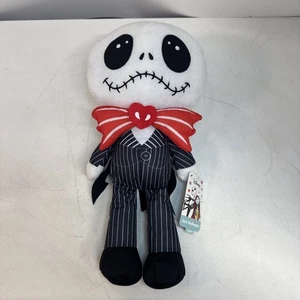 Nightmare Before Christmas 14" Jack Skellington Valentine Plush Doll Red Bow Tie - Picture 1 of 3