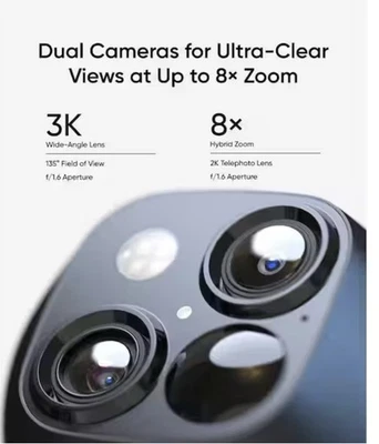 Eufy Solocam S340 Wireless Outdoor Solar Pan and Tilt Security Camera T81701W1 - Image 1 of 4