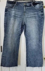 Torrid Feel The Fit Mid Wash Jeans Mid Rise Slim Boot Raw Hem Größe 22S - Bild 1 von 5