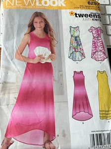 NEW LOOK  PATTERN  6297 ' TWEENS KNITS SIZE 8 - 16 GIRLS DRESSES - Picture 1 of 3