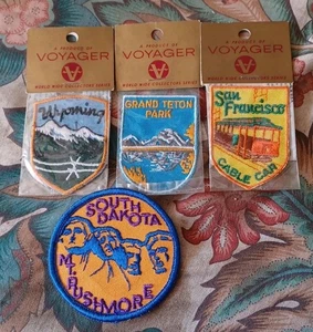Early 70's USA Travel Embroidered Patch Lot  - Picture 1 of 4