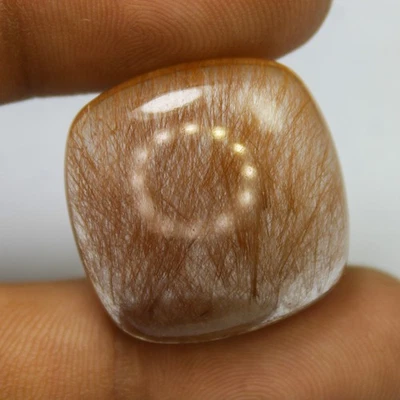 Natural Red Rutile Quartz Cabochon In Cushion Shape 29.85 Carats 22x22x7 mm - Image 1 of 4