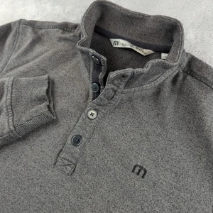 Travis Mathew Shirt Mens Large Gray Pullover Mock Neck Golf Stretch Athletic - Picture 1 of 13