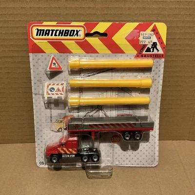 Matchbox Convoy Mack Pipe Truck Construction Red Blister Packed CS-60 170mm - Image 1 of 4