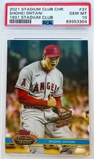 2021 Topps Stadium Club Chrome Shohei Ohtani 1991 Club PSA 10 💎 Low PSA Pop