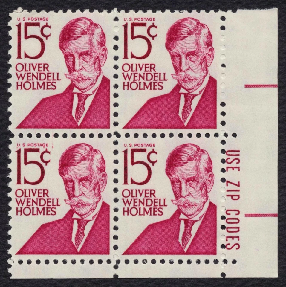 #1288 15c Oliver Wendell Holmes, Zip Block [LR] Mint **ANY 5=FREE SHIPPING** - Image 1 of 1